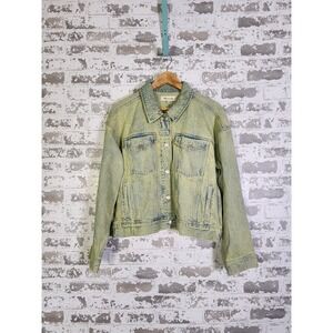 Madewell Oversized Trucker Jacket‎ Size Large Acid Wash Blue Denim Retro Preppy